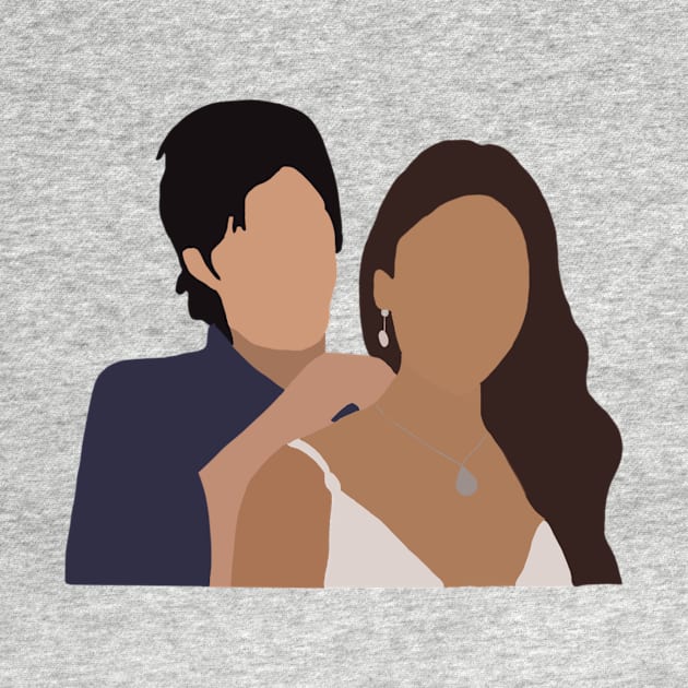 Damon and Elena sticker Sti by irelandefelder